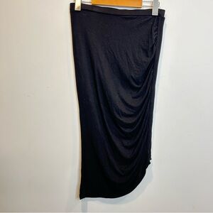 Design History Cinched Stretch Midi Skirt Black